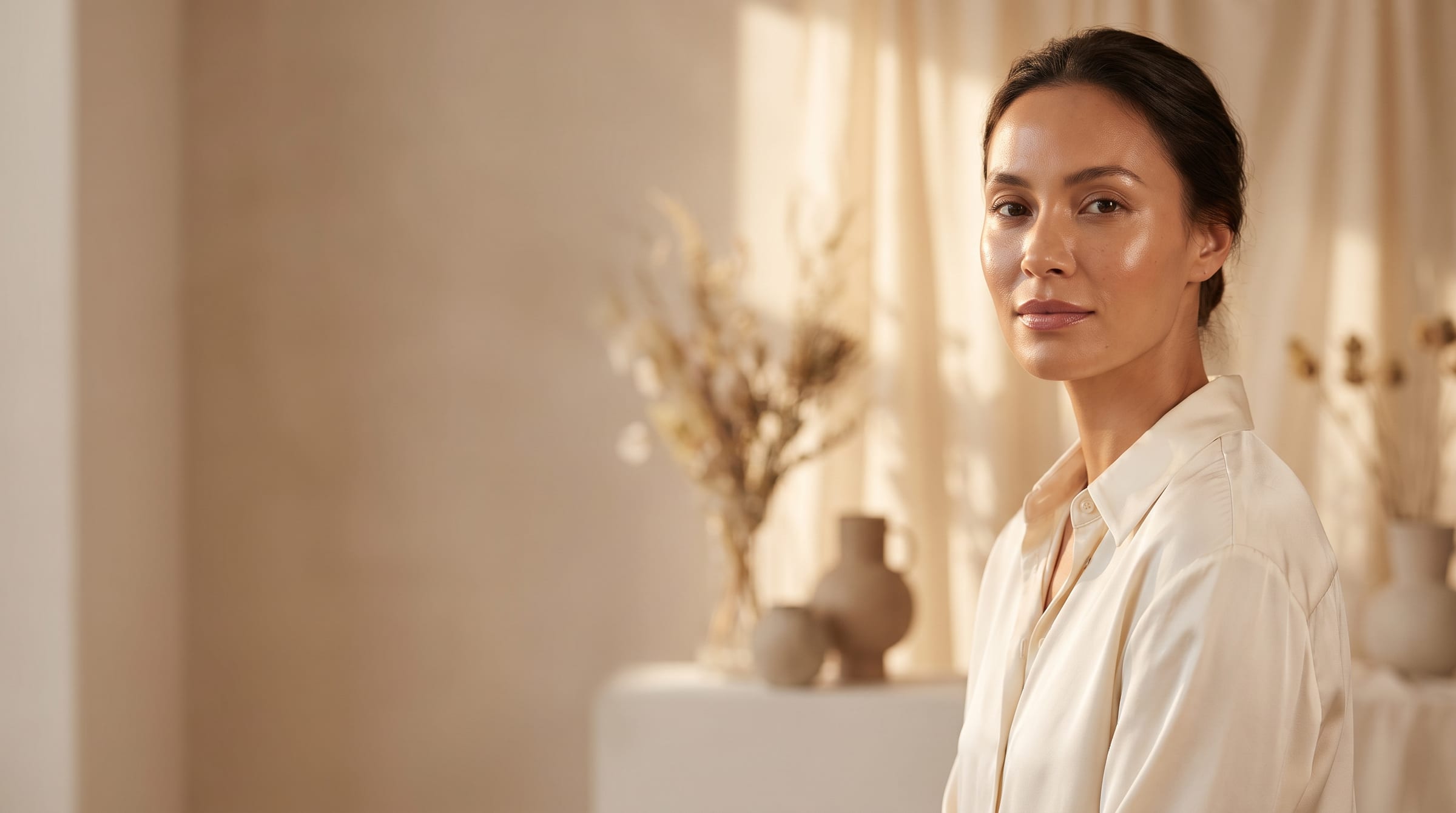 The serene, light-filled interior of Aesthetic inc.